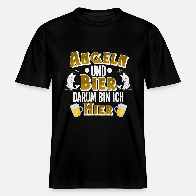 Bière de pêcheur -  T-shirt unisexe RELAXED FIT en coton bio - noir