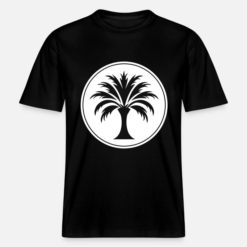 Palm Tree Icon - RELAXED FIT Unisex Organic T-Shirt - black