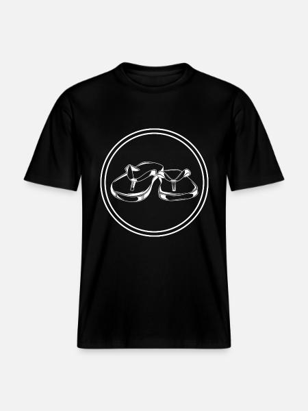 flip-flops icon -  RELAXED FIT Unisex Organic T-Shirt - black