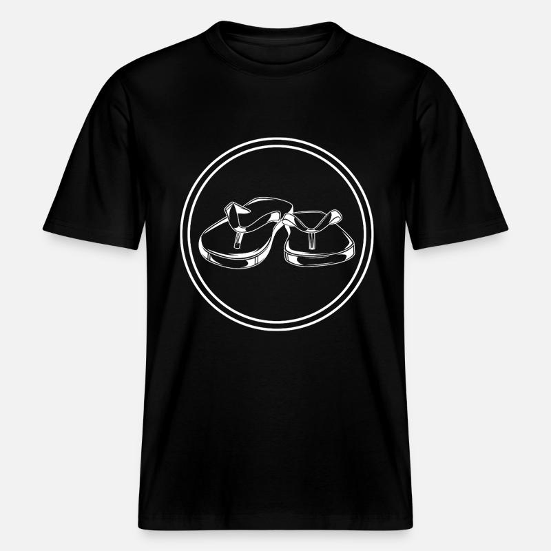 Badelatschen icon -  RELAXED FIT Unisex Organic T-Shirt - Schwarz