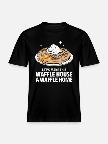 Waffles Breakfast Sweets - RELAXED FIT Unisex Organic T-Shirt - black