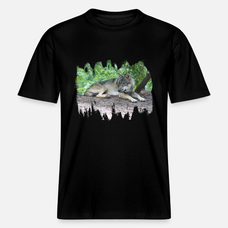 Grauwolf -  RELAXED FIT Unisex Organic T-Shirt - Schwarz