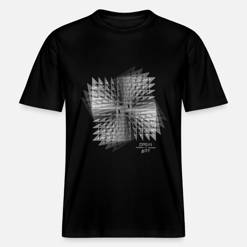 Techno / Illusion / DREW ART - T-shirt unisexe RELAXED FIT en coton bio - noir