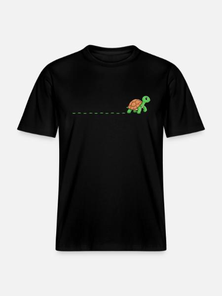 Cute Turtle Tracks Turtle Footprint -  RELAXED FIT Unisex Organic T-Shirt - black