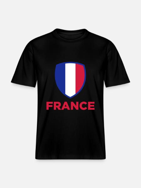 National Flag of Frankfreich -  RELAXED FIT Unisex Organic T-Shirt - black