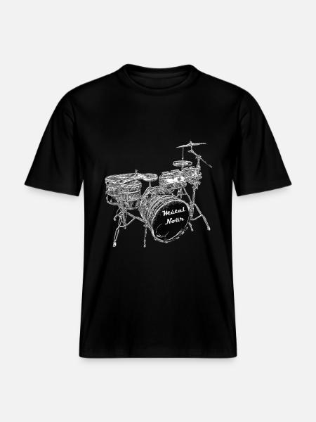 batterie - T-shirt unisexe RELAXED FIT en coton bio - noir