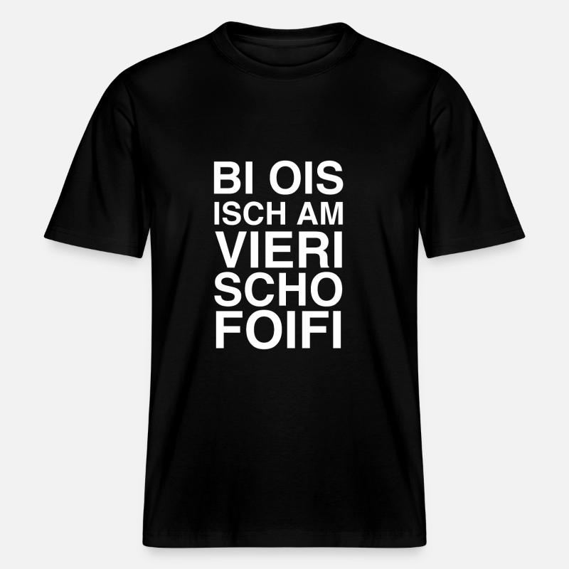 45 Schweizerdeutsch -  RELAXED FIT Unisex Organic T-Shirt - Schwarz
