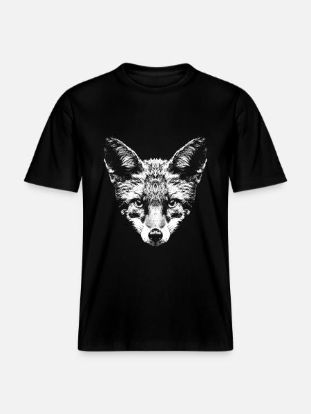 Fox / Fox / Head / Red Fox - RELAXED FIT Unisex Organic T-Shirt - black