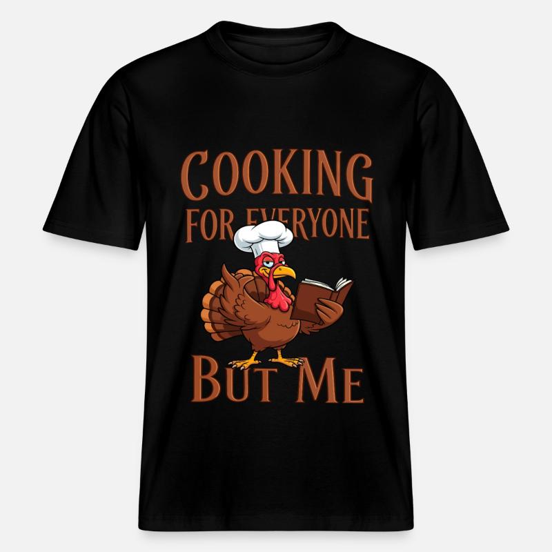 Cuisson de la dinde -  T-shirt unisexe RELAXED FIT en coton bio - noir