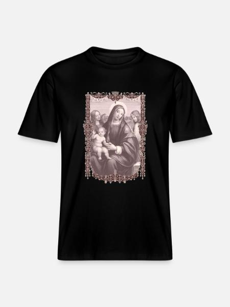 Hl.-Maria mit Jesuskind - RELAXED FIT Unisex Organic T-Shirt - Schwarz