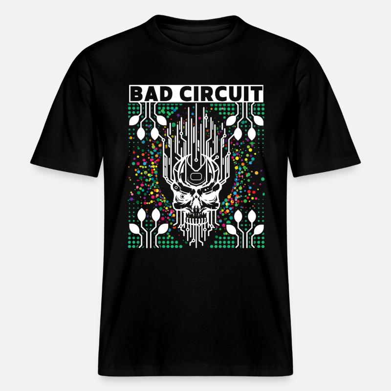 Computer board, circuit, skull saying -  RELAXED FIT Unisex Organic T-Shirt - black