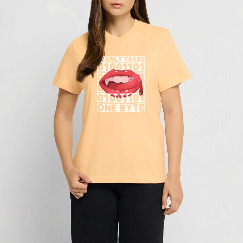 Bit Bytes Binary Computer Nerd, Vampire, Saying, Pun  RELAXED FIT Unisex Organic T-Shirt