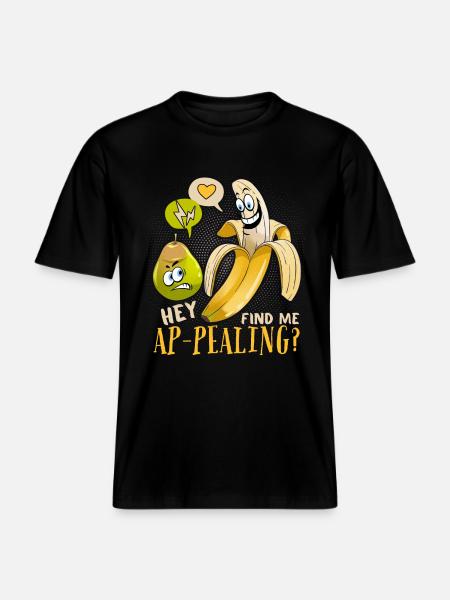 Banaan grap, grappige banaan aantrekkelijke woordspeling -  Uniseks RELAXED FIT bio-T-shirt - zwart