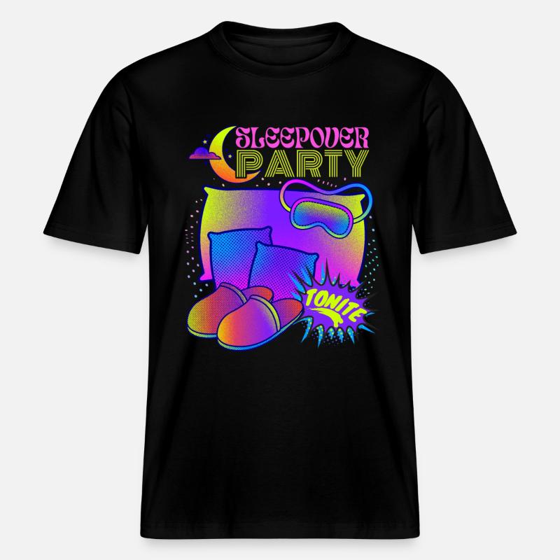 Pyjama, Nuitée, Soirée de sommeil - T-shirt unisexe RELAXED FIT en coton bio - noir