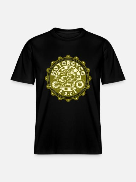 Motorcycle Bike, Biker Design -  RELAXED FIT Unisex Organic T-Shirt - black