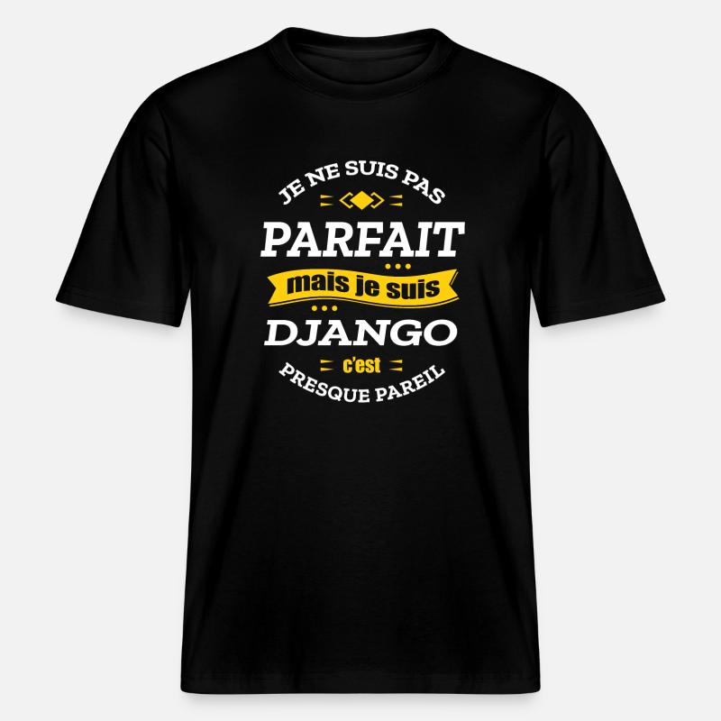 DJANGO PARFAIT - PRENOM DJANGO -  T-shirt unisexe RELAXED FIT en coton bio - noir