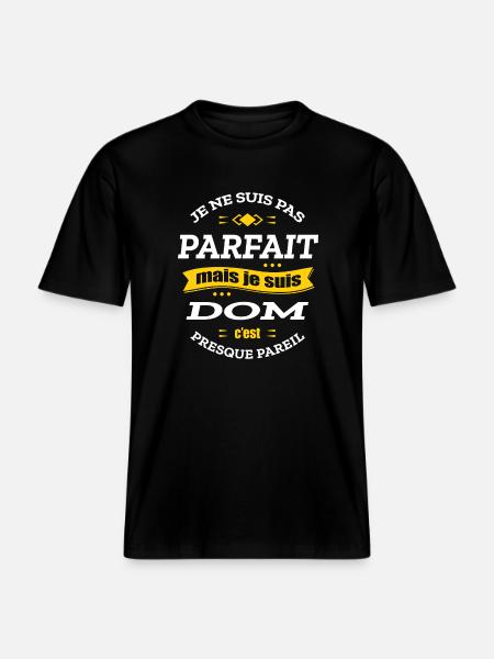 DOM PARFAIT - PRENOM DOM - T-shirt unisexe RELAXED FIT en coton bio - noir