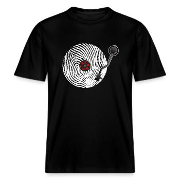 Live Plays Techno - Libérez le rythme ! Raveware (Raveware) -  T-shirt unisexe RELAXED FIT en coton bio - noir - Devant - Alina (178cm) & Michal (187cm)