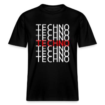 Techno Design pour les amateurs de techno - Rave Party & -  T-shirt unisexe RELAXED FIT en coton bio - noir - Devant - Alina (178cm) & Michal (187cm)