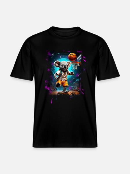Basketball Koala - RELAXED FIT Unisex Organic T-Shirt - black
