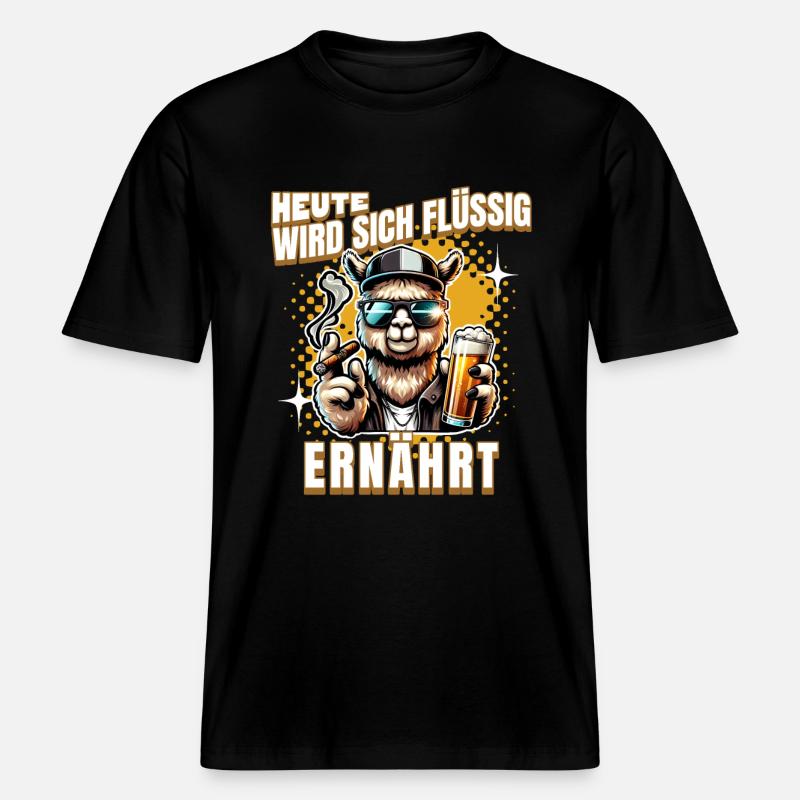 Heute Wird Sich Flüssig Ernährt -  RELAXED FIT Unisex Organic T-Shirt - Schwarz