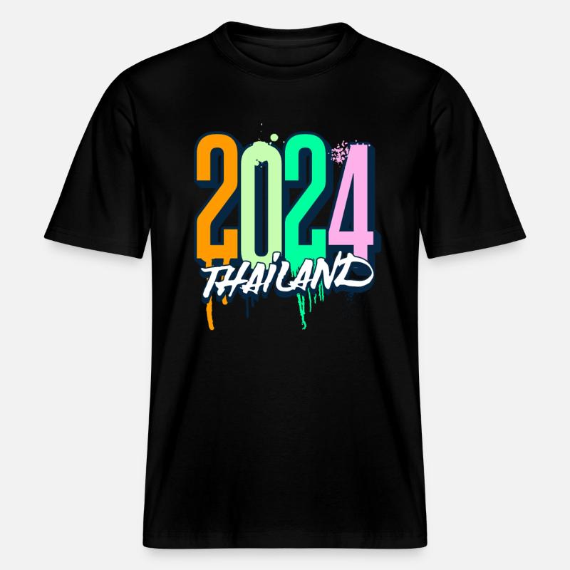 Thaïlande 2024 - T-shirt unisexe RELAXED FIT en coton bio - noir