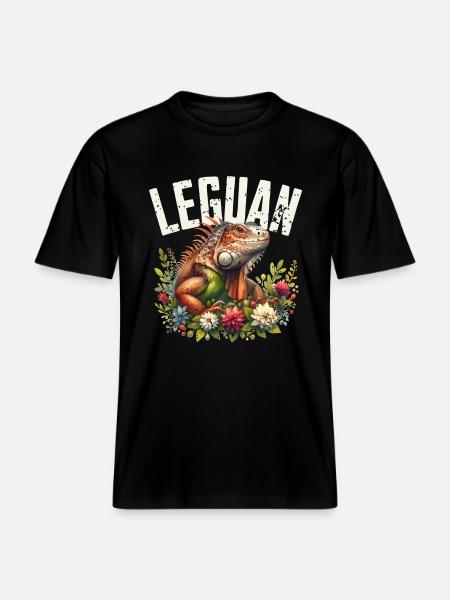 Leguan - RELAXED FIT Unisex Organic T-Shirt - Schwarz