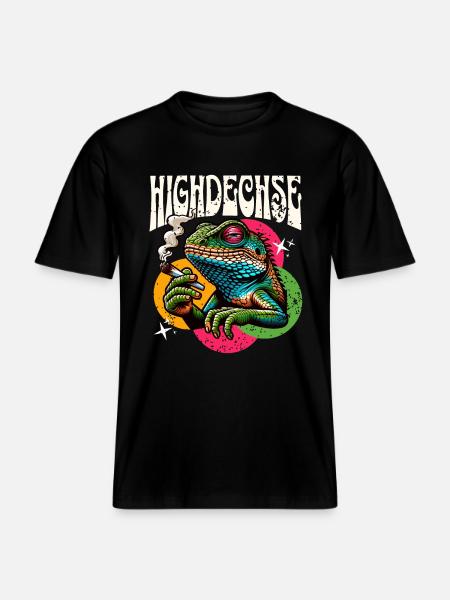 High Lizard Lizard Reptiles -  RELAXED FIT Unisex Organic T-Shirt - black