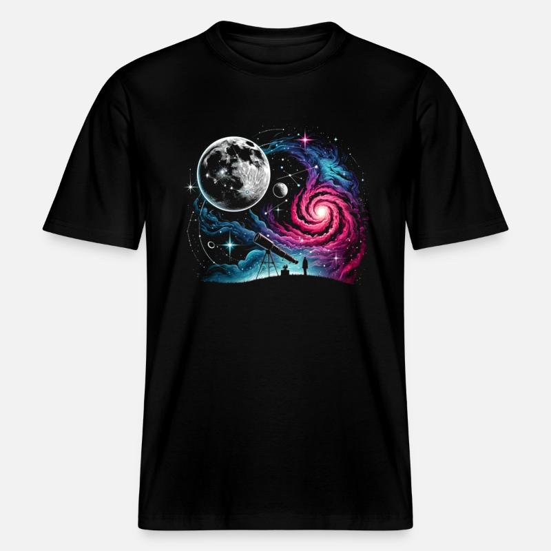 Télescope d’astronomie Espace -  T-shirt unisexe RELAXED FIT en coton bio - noir