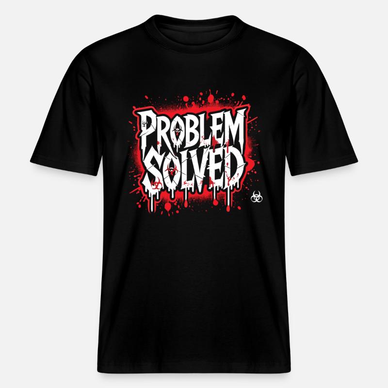 Shocking Solution - Problem Solved -  RELAXED FIT Unisex Organic T-Shirt - black