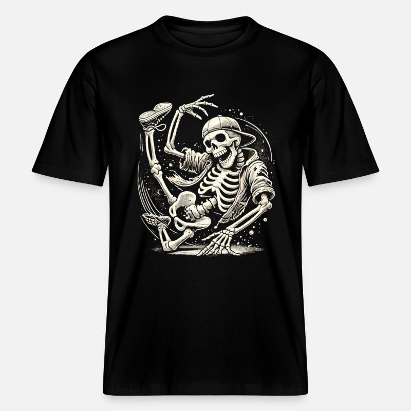 Skeleton Breakdance Master -  RELAXED FIT Unisex Organic T-Shirt - black