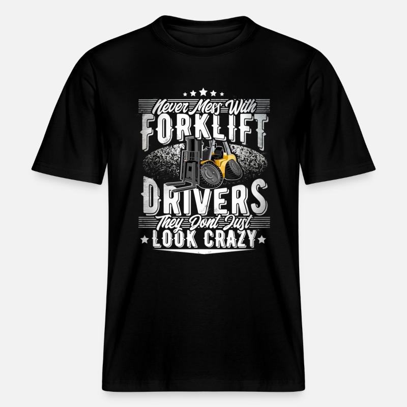 Forklift driver - RELAXED FIT Unisex Organic T-Shirt - black