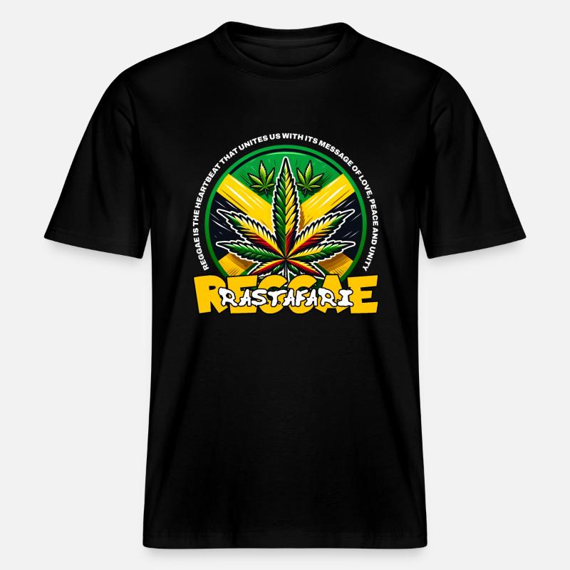 Emblème Reggae -  T-shirt unisexe RELAXED FIT en coton bio - noir