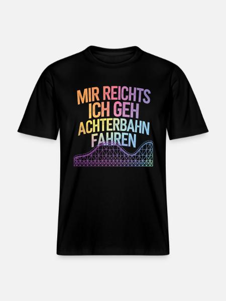 Achterbahn Freizeitpark Roller Coaster -  RELAXED FIT Unisex Organic T-Shirt - Schwarz