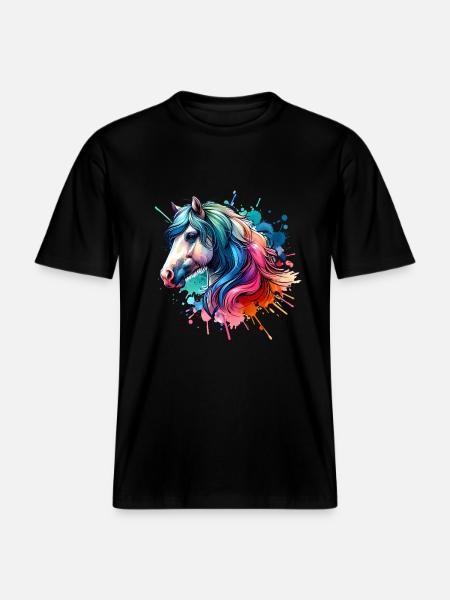 Cheval -  T-shirt unisexe RELAXED FIT en coton bio - noir