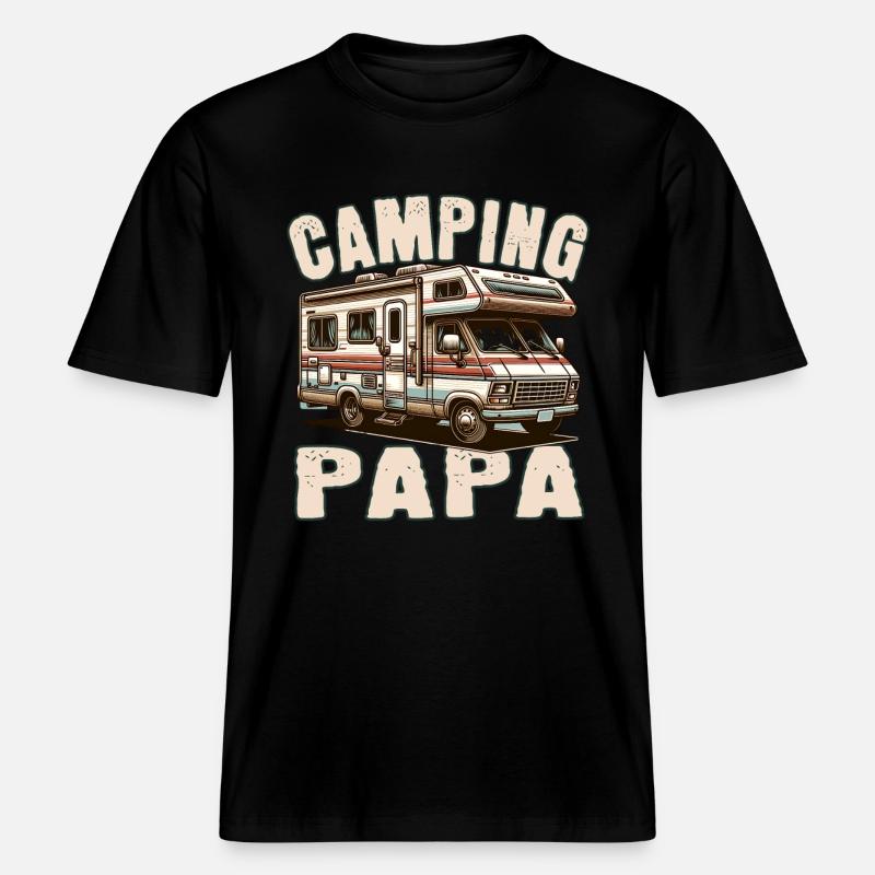 Camping Papa -  RELAXED FIT Unisex Organic T-Shirt - Schwarz