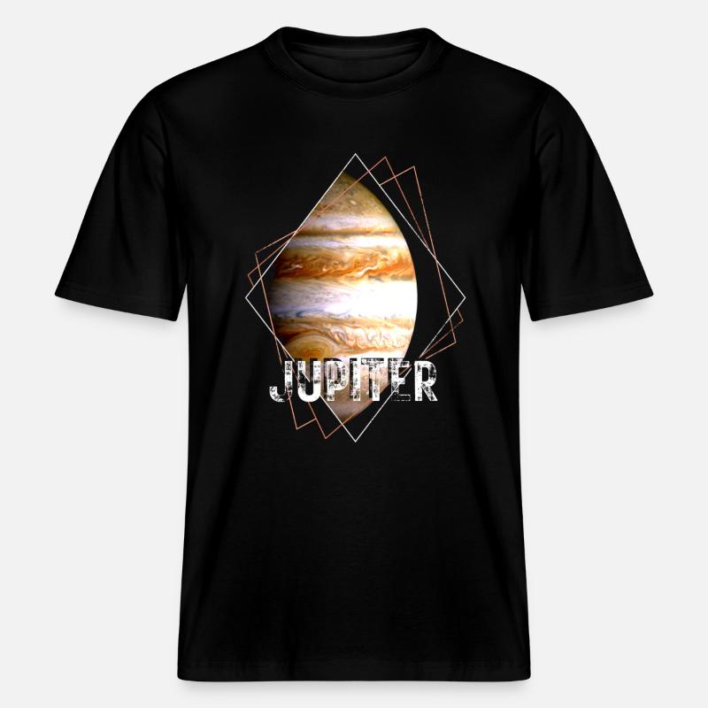 Jupiter Planet Solar System -  RELAXED FIT Unisex Organic T-Shirt - black