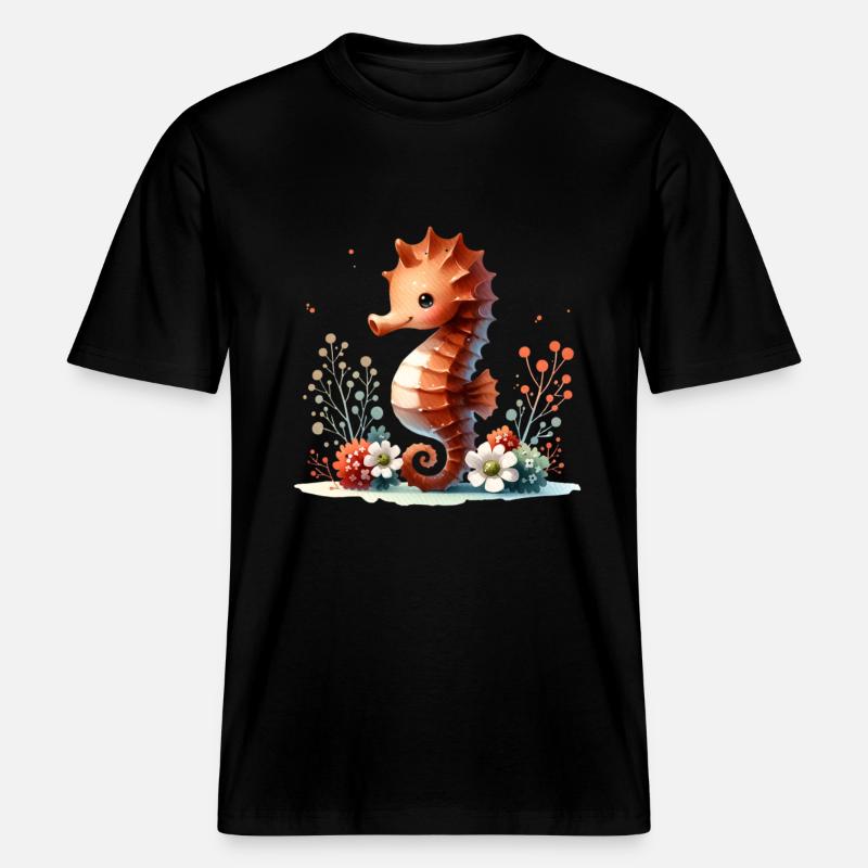 Hippocampe Hippocampe -  T-shirt unisexe RELAXED FIT en coton bio - noir