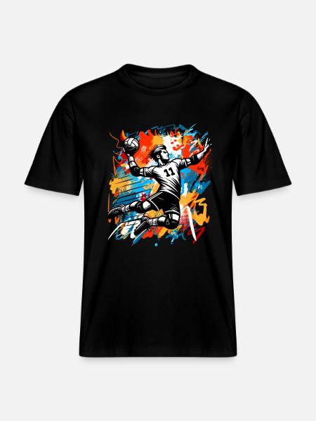 Handball Joueurs de handball - T-shirt unisexe RELAXED FIT en coton bio - noir
