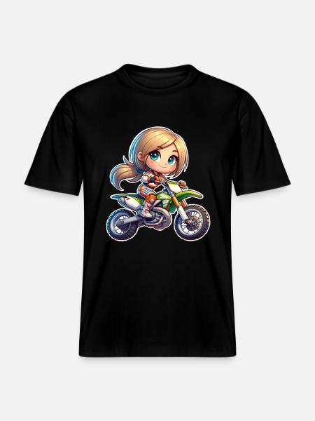 Motocross Women Girls Girl -  RELAXED FIT Unisex Organic T-Shirt - black