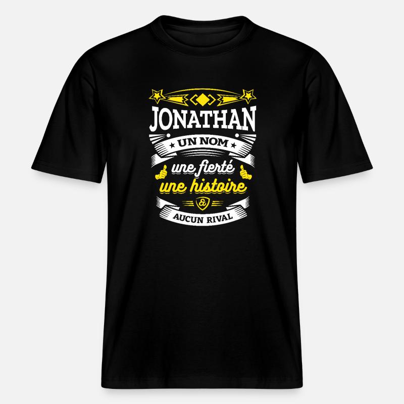 JONATHAN UN NOM UNE FIERTÉ AUCUN RIVAL - T-shirt unisexe RELAXED FIT en coton bio - noir