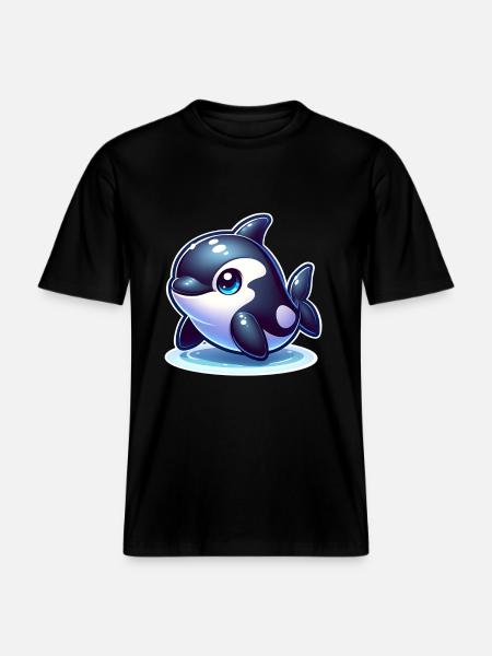 Orca Killer Whale - RELAXED FIT Unisex Organic T-Shirt - black
