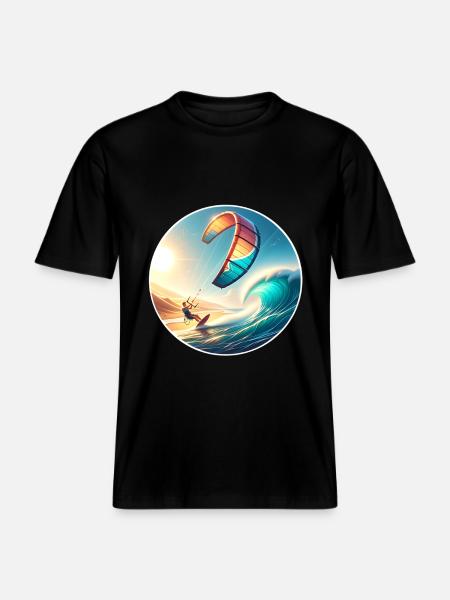Kitesurf Kitesurfer Kiteboard - T-shirt unisexe RELAXED FIT en coton bio - noir