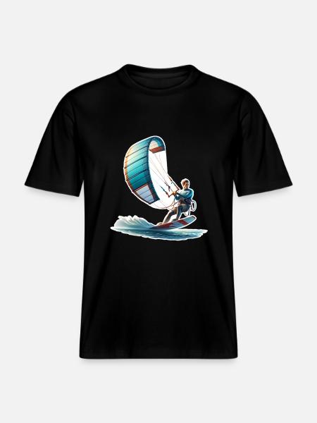 Kitesurfen Kitesurfer Kiteboard -  Uniseks RELAXED FIT bio-T-shirt - zwart