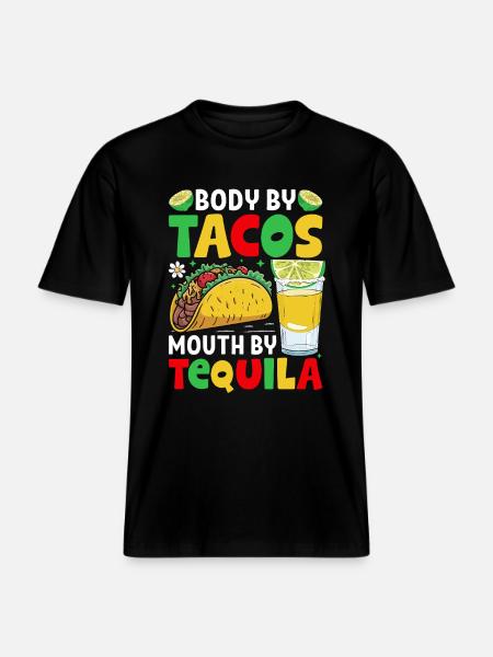 Tacos Tequila -  RELAXED FIT Unisex Organic T-Shirt - black