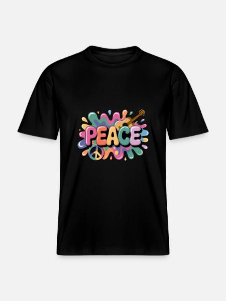 PEACE – Psychedelic - RELAXED FIT Unisex Organic T-Shirt - black