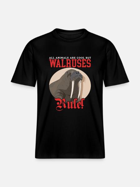 Walrus Walrus Gift - RELAXED FIT Unisex Organic T-Shirt - black