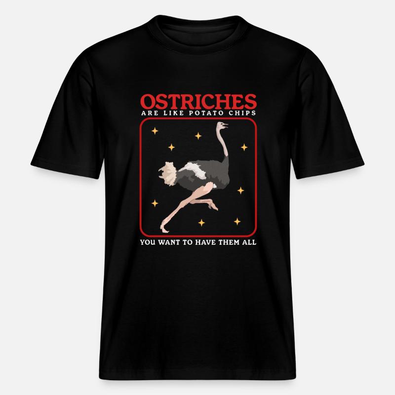 Strauß Straußenliebhaber Strauße Geschenk - RELAXED FIT Unisex Organic T-Shirt - Schwarz