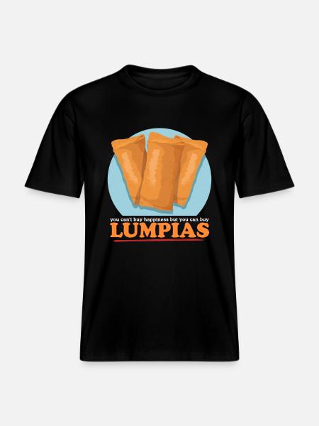 Lumpia Spring Rolls Loempia Gift -  RELAXED FIT Unisex Organic T-Shirt - black