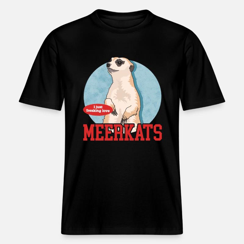 Suricate Drôle Cadeau de Suricate -  T-shirt unisexe RELAXED FIT en coton bio - noir